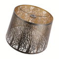New Tree Of Life Medium Shade, Drum Metal Shade For Table And Floor Lamps, 10x12x8 Inch, Iron Shades
