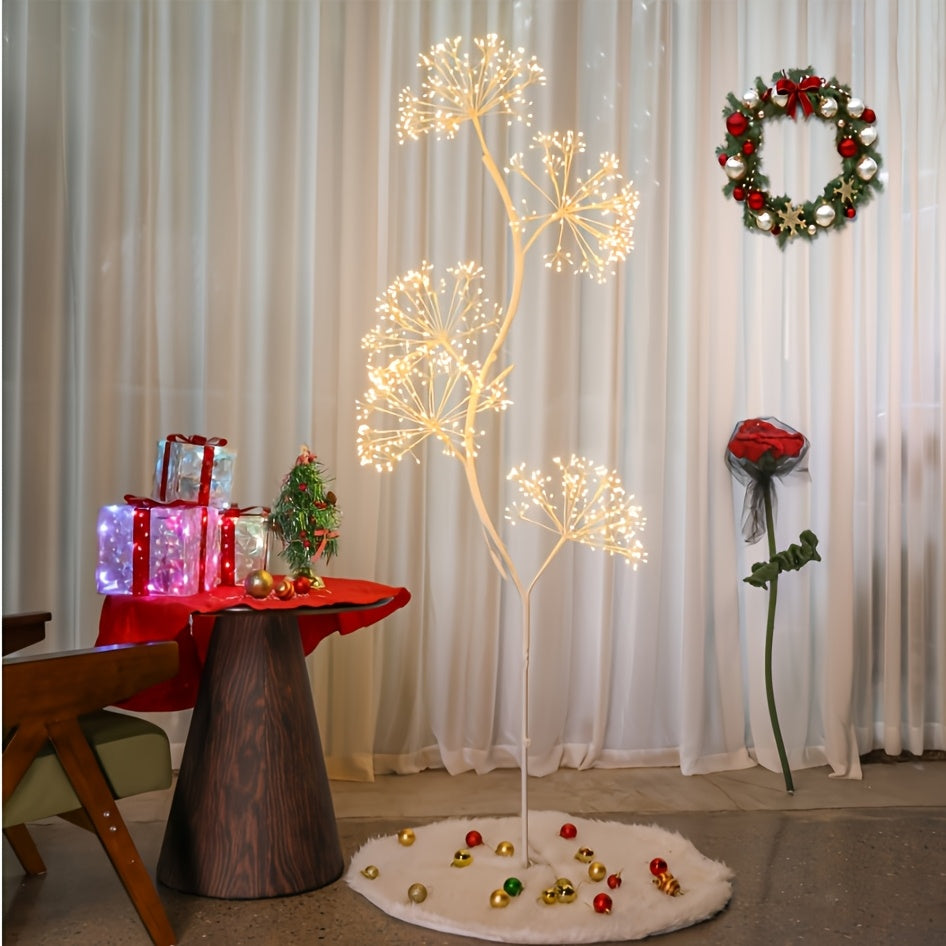 71-Inch Explosion Star Romantic Dandelion Black\u002FWhite Branch LED Ambient Tree Light, Suitable for Living Rooms, Bedrooms, Outdoor Courtyards And Other Places, Suitable for Valentine'S Day, New Year, Spring Festival, Christmas Decoration