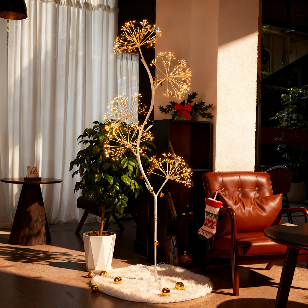 71-Inch Explosion Star Romantic Dandelion Black\u002FWhite Branch LED Ambient Tree Light, Suitable for Living Rooms, Bedrooms, Outdoor Courtyards And Other Places, Suitable for Valentine'S Day, New Year, Spring Festival, Christmas Decoration