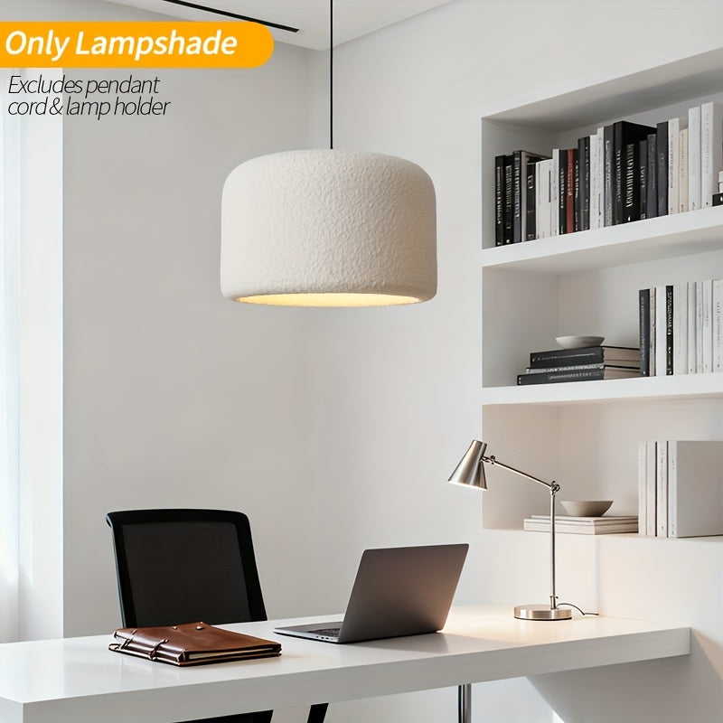Large Stone-Textured Lampshades Are Artistically Suspended in a Spacious Exhibition Hall. The Ultra-Lightweight, High-Quality Cream-White Italian-Style Lampshade Additions Are Perfect for Creative Studios, Italian Villas, Entryways, Corridors