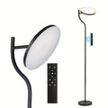 LED floor lamp dimmable in living room -36W rotating floor lamp black 4-color continuous dimming - floor lamp with remote control and touch control in living room, bedroom, office