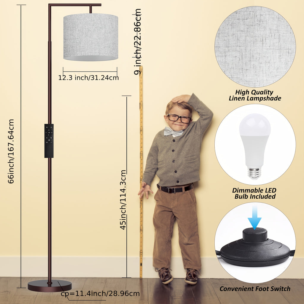 Arched\u002FArc Floor Lamp with Remote Control And Bulb Included