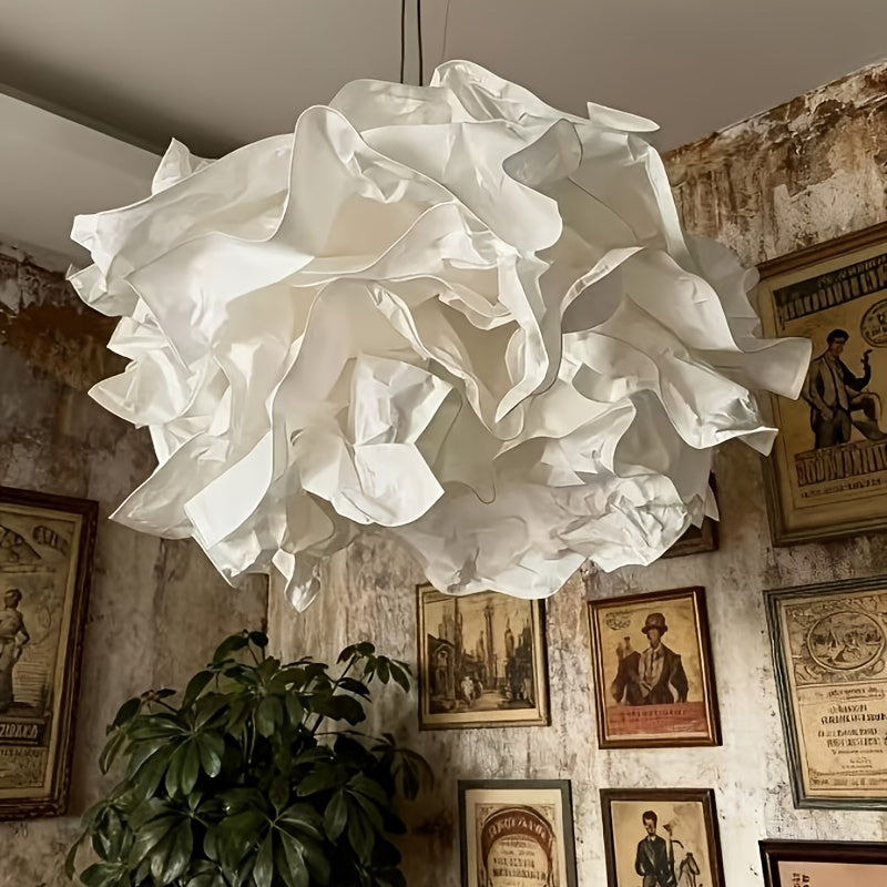 1pc Modern Cloud-Shaped Paper Lampshade Ceiling Fixture - Round Cloud Shade Suitable for Living Room, Bedroom, Bar - Easy Installation (No \u002FElectricity) in 16.93\