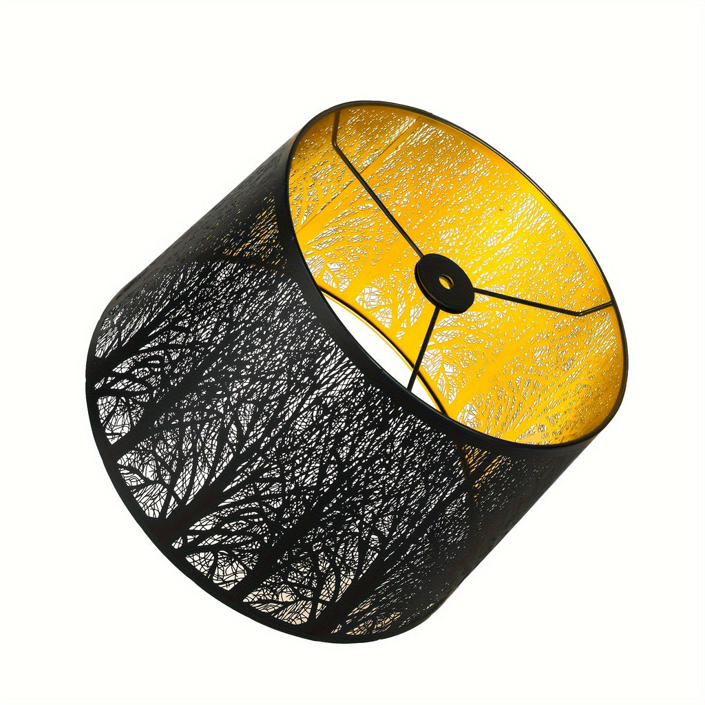 New Tree Of Life Medium Shade, Drum Metal Shade For Table And Floor Lamps, 10x12x8 Inch, Iron Shades
