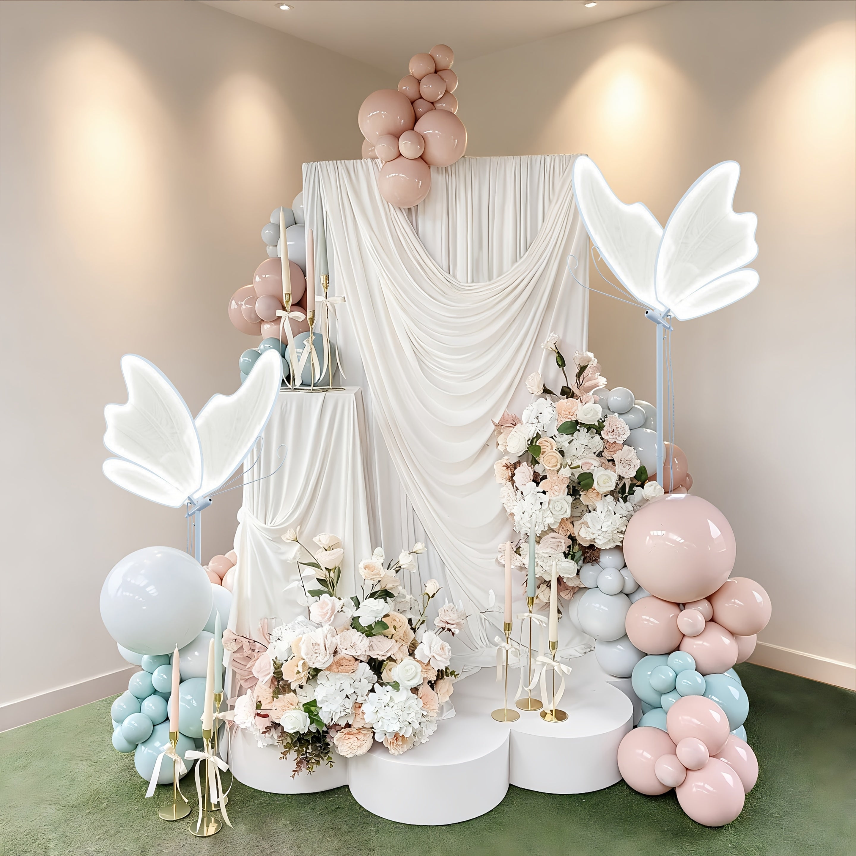 23.62x16.93inch Creative Wedding Butterfly LED Floor Lamp Butterfly Pendant Light Romantic Engagement Anniversary And Wedding Christmas Decoration Selection (2pcs)