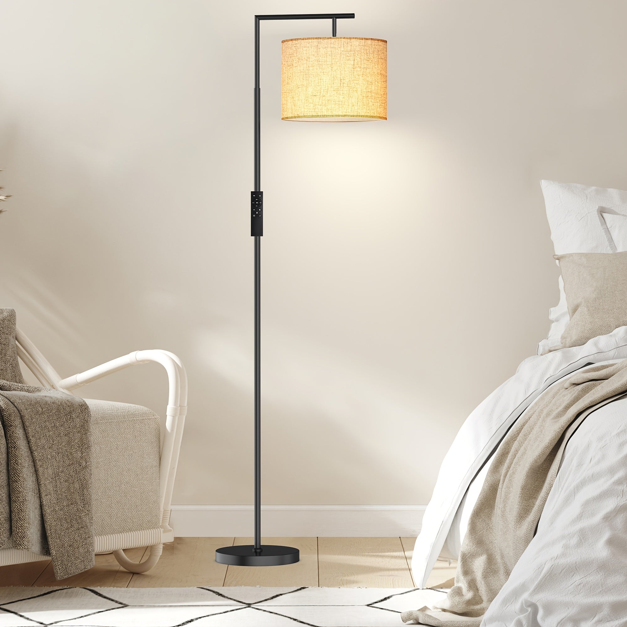Arched\u002FArc Floor Lamp with Remote Control And Bulb Included