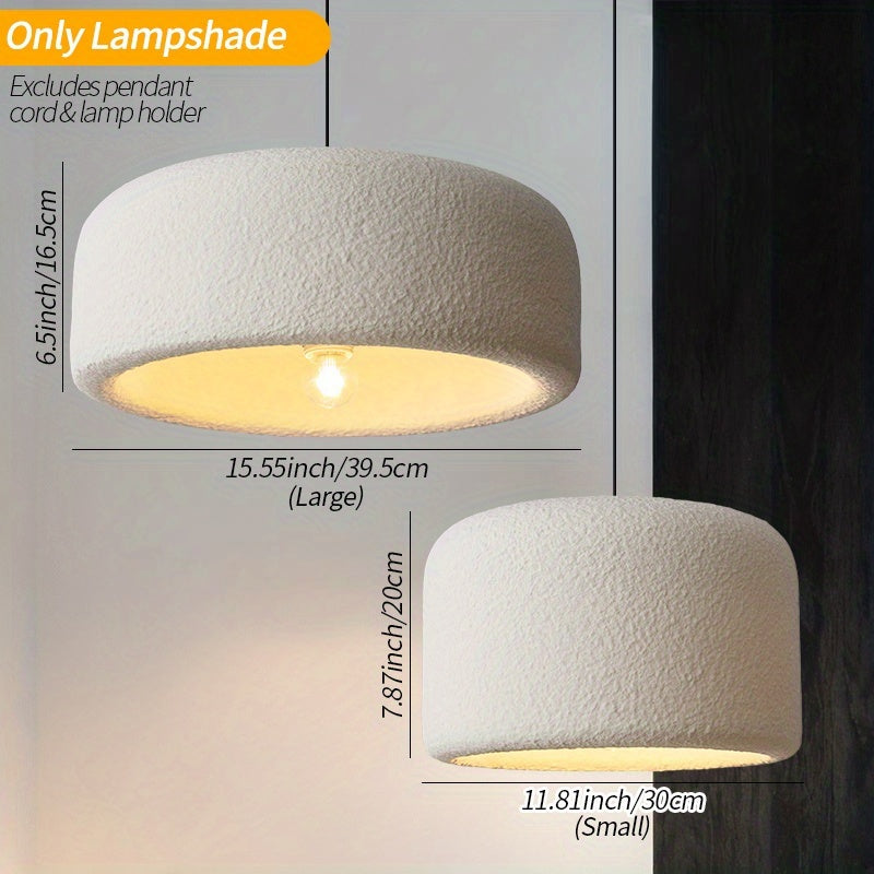 Large Stone-Textured Lampshades Are Artistically Suspended in a Spacious Exhibition Hall. The Ultra-Lightweight, High-Quality Cream-White Italian-Style Lampshade Additions Are Perfect for Creative Studios, Italian Villas, Entryways, Corridors