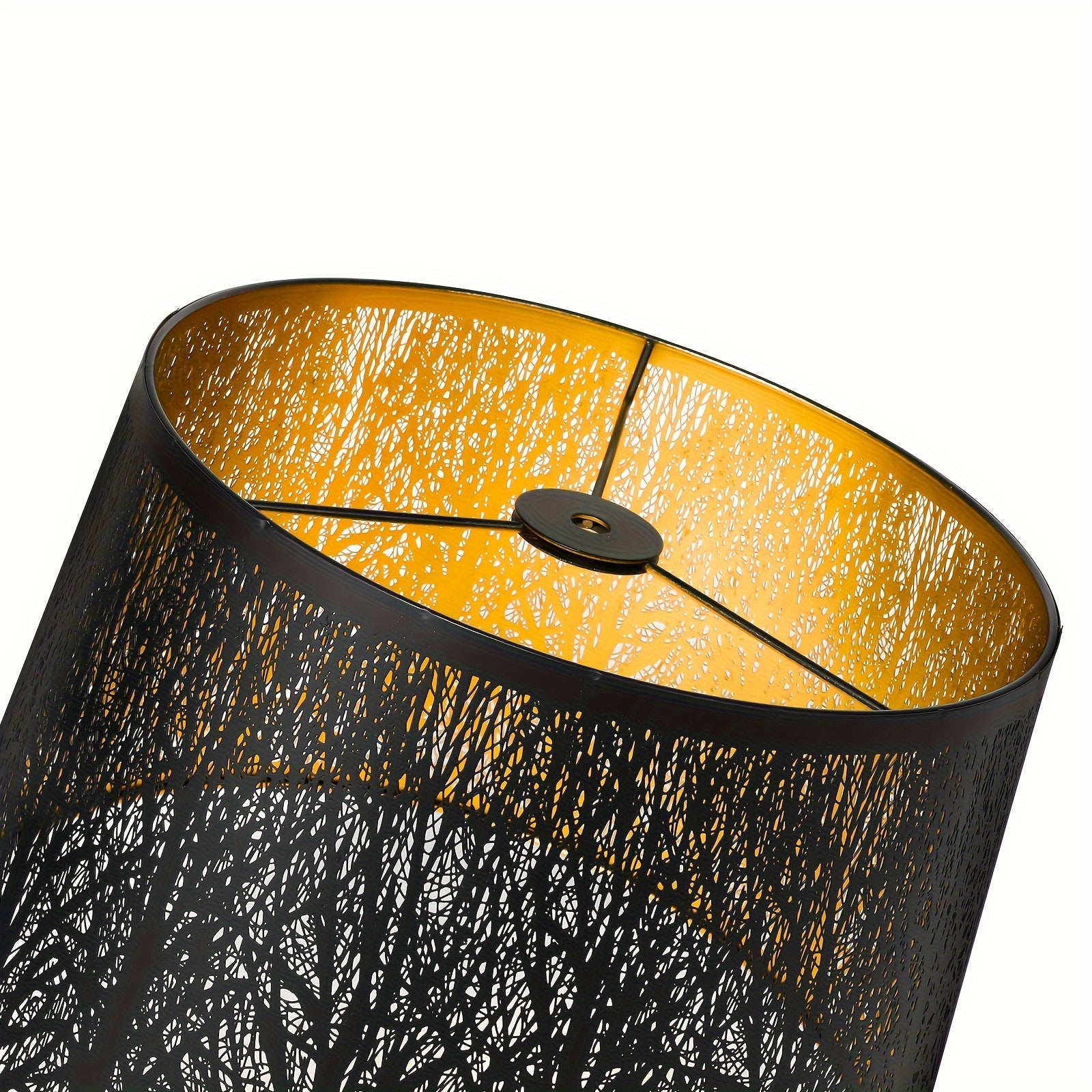 New Tree Of Life Medium Shade, Drum Metal Shade For Table And Floor Lamps, 10x12x8 Inch, Iron Shades